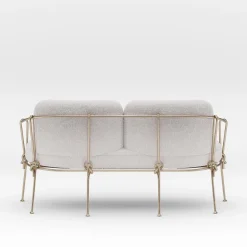 Divano per esterni Corda a due posti in ferro color champagne di Zanellato&Bortotto*Dante Negro Hot