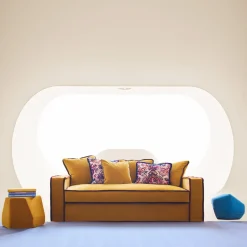 Divano Rafaella in velluto oro e bordeaux*Biosofa Discount