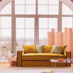 Divano Rafaella in velluto oro e bordeaux*Biosofa Discount