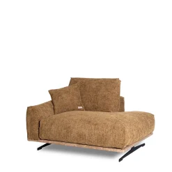 Dormeuse Boboli giallo ocra con base in pelle marrone chiaro*Mantellassi 1926