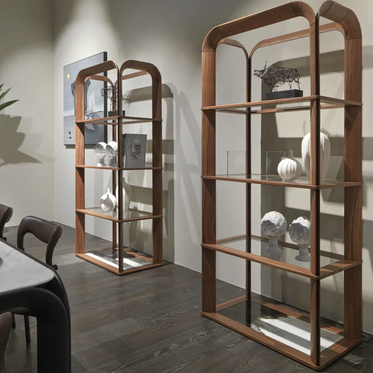 Etagère Kong Ecuba a 4 ripiani in noce*Annibale Colombo New