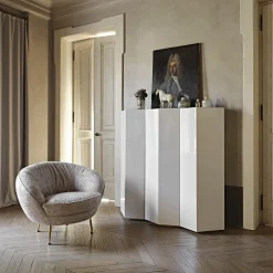 Gemma Armadio in legno bianco-grigio a zig-zag*Black Tie