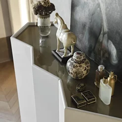 Gemma Armadio in legno bianco-grigio a zig-zag*Black Tie