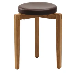 Gio Sgabello Rotondo in Pelle Cioccolato*Tonucci Collection Clearance