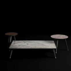 Grande tavolino in marmo e velluto*CPRN Homood Clearance