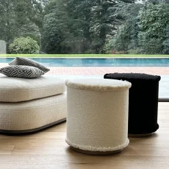 Il pouf - Bouclè Nero*LO Decor Outlet
