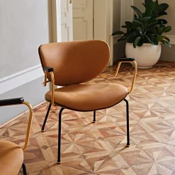 Kalida poltrona in pelle marrone*Black Tie Online