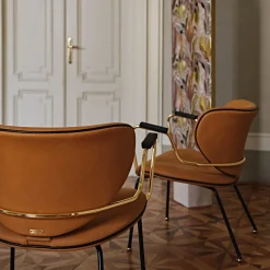 Kalida poltrona in pelle marrone*Black Tie Online