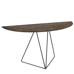 Lama Console Semiellisse Media Con Top In Resina Spatolata Color Bronzo*Disain 1971 Discount