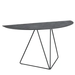 Lama Console Semiellisse Media Con Top In Resina Spatolata Color Dark Brown*Disain 1971 Best