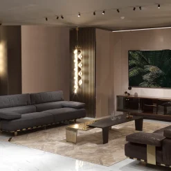 Lego Tavolino Nesting in Alluminio Dorato e Marmo Nero*Visionnaire Sale