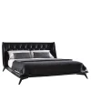 Letto 5700 Opera in pelle nera con testiera Capitonné*Vibieffe Discount