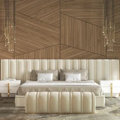 Letto Big Flare con testata in velluto*Morello Gianpaolo Outlet