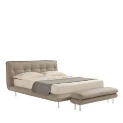 Letto Borg 905 in pelle beige con panca*Franco Ferri