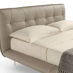 Letto Borg 905 in pelle beige con panca*Franco Ferri