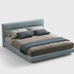 Letto Clermont in legno e tessuto azzurro*CPRN Homood Clearance