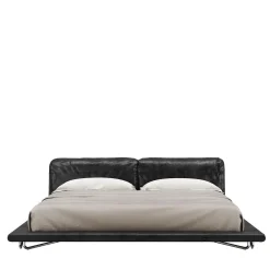 Letto con Struttura in Pelle e Metallo Silver Grezzo Saint Germain*Giopagani Hot