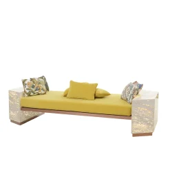 Letto da giorno squadrato retroilluminato Eternal in marmo travertino di Bebo & Angel*Dolcefarniente Outdoor by DFN Clearance