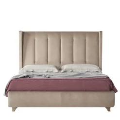 Letto Edo in velluto beige trapuntato*Bedding Atelier Sale