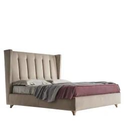 Letto Edo in velluto beige trapuntato*Bedding Atelier Sale