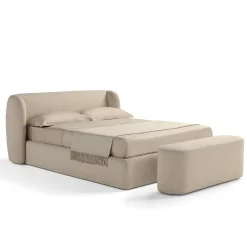 Letto Elisa 905 imbottito beige con contenitore*Franco Ferri