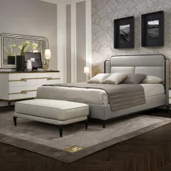 Letto in pelle grigia*A.R. Arredamenti Outlet
