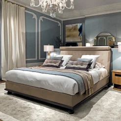 Letto in velluto di cotone e nabuk beige*Provasi Sale