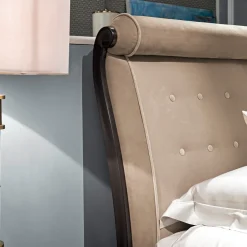 Letto in velluto di cotone e nabuk beige*Provasi Sale