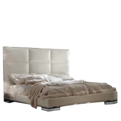 Letto king size in pelle avorio*Giorgio Collection Outlet