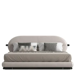 Letto Kokò in pelle e legno beige*CPRN Homood