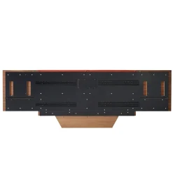 Letto matrimoniale York Soft in pelle nera e noce canaletto*Modesign Discount