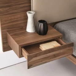 Letto matrimoniale York Soft in pelle stone e noce canaletto*Modesign Sale