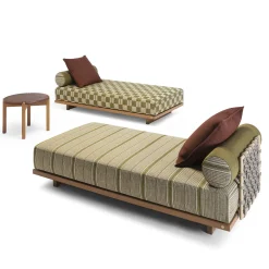 Letto prendisole da esterno Emir 189 a righe color oliva*Jwana Hamdan