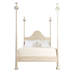 Letto Roma Tortora Chiaro con Decorazioni Dipinte a Mano*Porte Italia Best