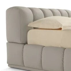 Letto Sacai con contenitore e panca in pelle grigia*Franco Ferri Clearance