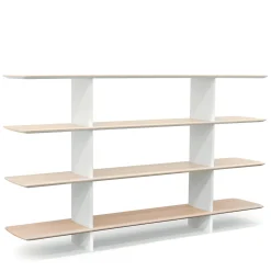 Libreria a 4 ripiani Shift White e Durmast di Foster + Partners*Tecno Spa