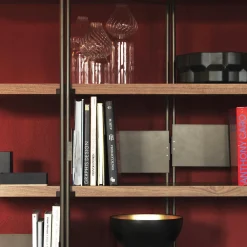 Libreria a 5 ripiani Zigzag in noce e bronzo di Konstantin Grcic*Driade Sale