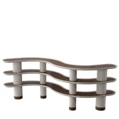 Libreria angolare Mina a 3 ripiani color grigio*Ultramobili Best