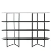 Libreria Boomerang in metallo nero e ottone con 4 ripiani di Pietro Russo Design*Casamilano Best