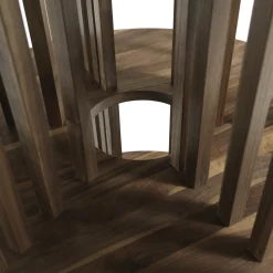 Libreria circolare in noce a 6 ripiani Pillar di C.R. & S.*Riva 1920 Discount