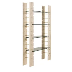 Libreria Fitzroy in Marmo Travertino con Ripiani in Vetro*Gianfranco Ferré Home Sale