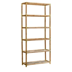 Libreria in Bambù Chiaro con Finiture in Ottone*Molto Collectibles Outlet