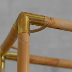 Libreria in Bambù Chiaro con Finiture in Ottone*Molto Collectibles Outlet