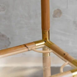 Libreria in Bambù Chiaro con Finiture in Ottone*Molto Collectibles Outlet