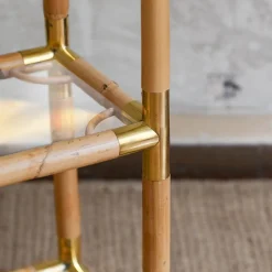 Libreria in Bambù Chiaro con Finiture in Ottone*Molto Collectibles Outlet