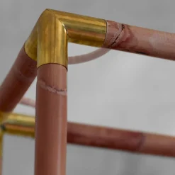 Libreria in Bambù Scuro con Finiture in Ottone*Molto Collectibles Outlet