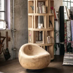 Libreria in cedro a 7 ripiani Torre Lignea di Michele De Lucchi*Riva 1920 Outlet