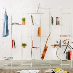 Libreria in Ferro Bianco 4 Colonne Supermodulare*Marco Ripa Outlet