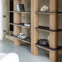 Libreria in Legno con Ripiani in Legno Erice L*Carpanese Home Best