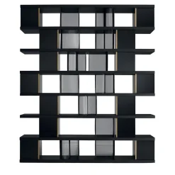 Libreria in Legno Nero con Dettagli in Bronzo*A.R. Arredamenti Outlet